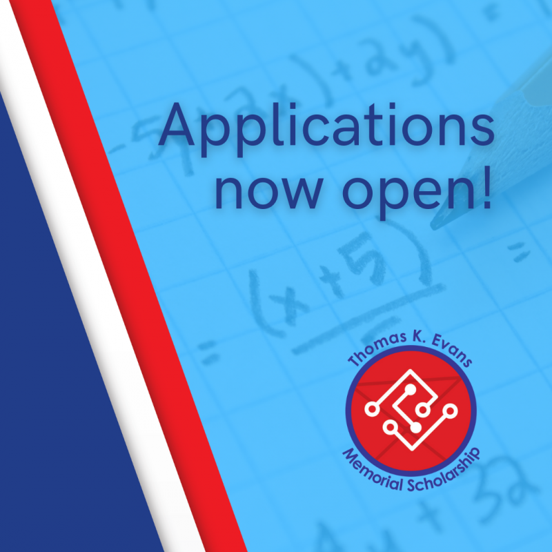 Applications now open for the 2023 Thomas K. Evans Memorial Scholarship
